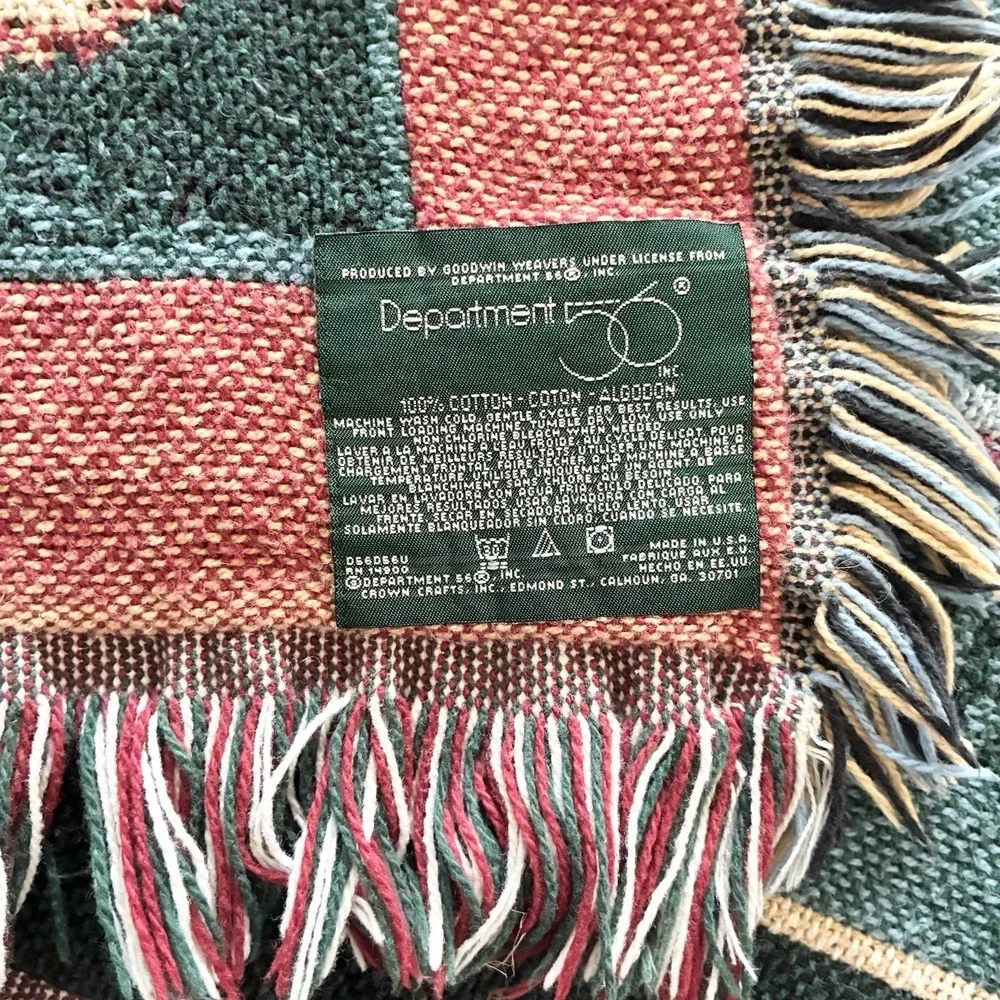 VTG Department 56 Christmas Winter New England Series Woven Cotton Throw Blanket
